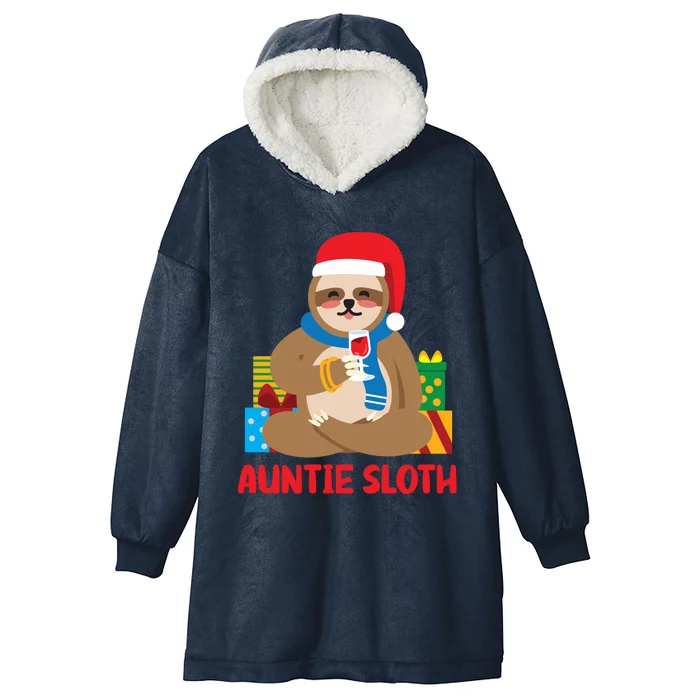 Auntie Sloth Matching Family Pajama Pj Christmas Gift Hooded Wearable Blanket