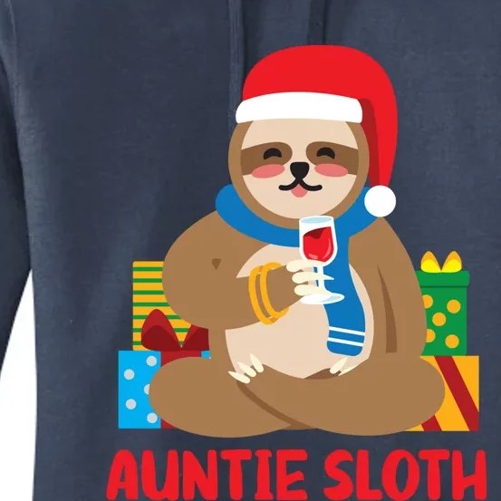 Auntie Sloth Matching Family Pajama Pj Christmas Gift Women's Pullover Hoodie