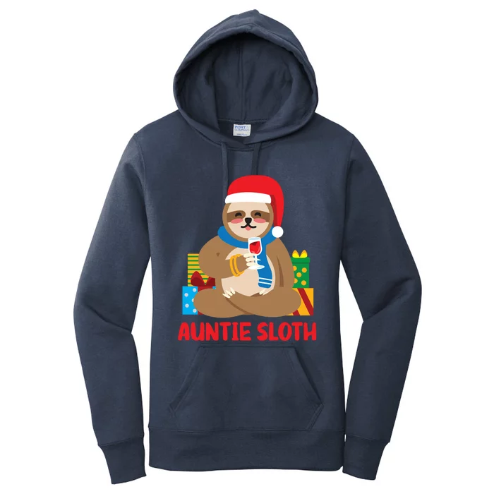 Auntie Sloth Matching Family Pajama Pj Christmas Gift Women's Pullover Hoodie