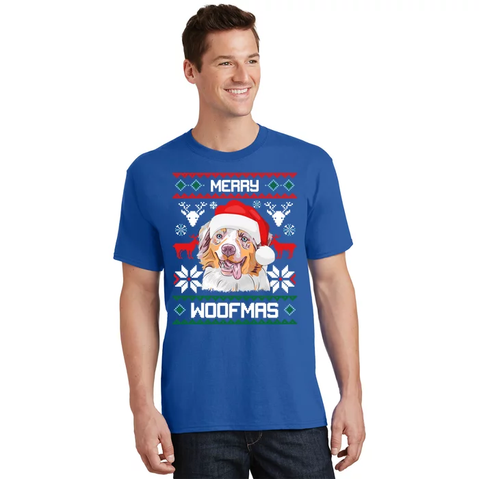 Australian Shepherd Merry Woofmas Dog Christmas Xmas Gift T-Shirt