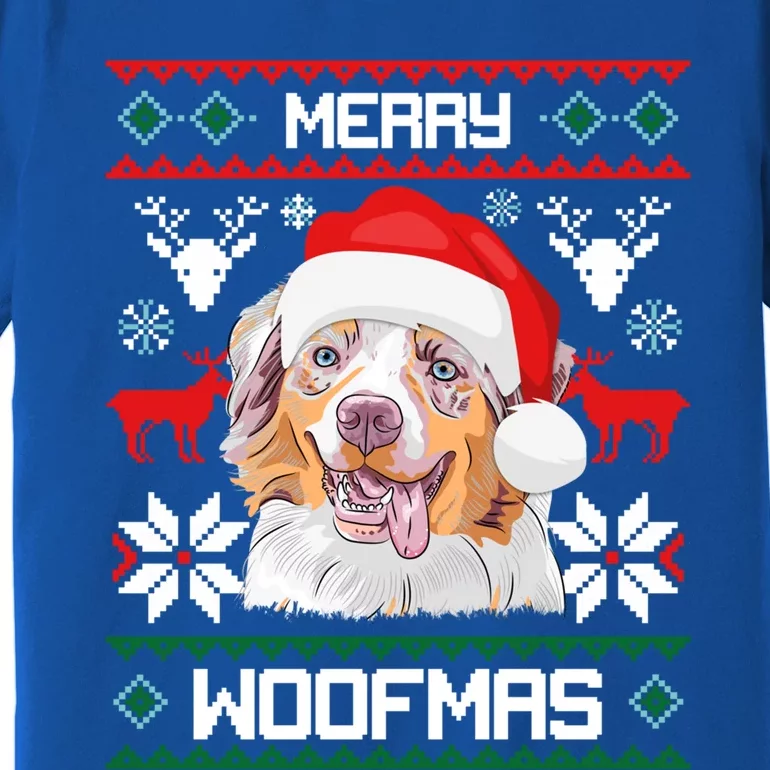 Australian Shepherd Merry Woofmas Dog Christmas Xmas Gift Premium T-Shirt