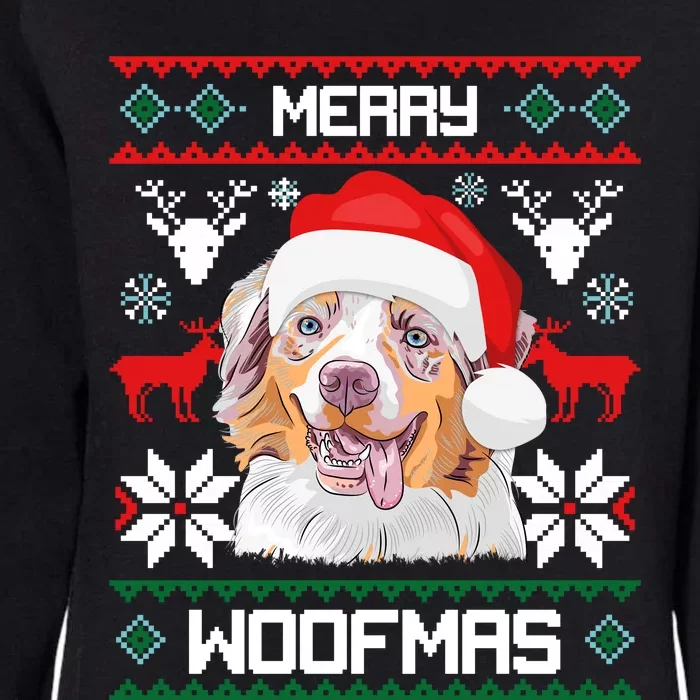 Australian Shepherd Merry Woofmas Christmas Gift Womens California Wash Sweatshirt