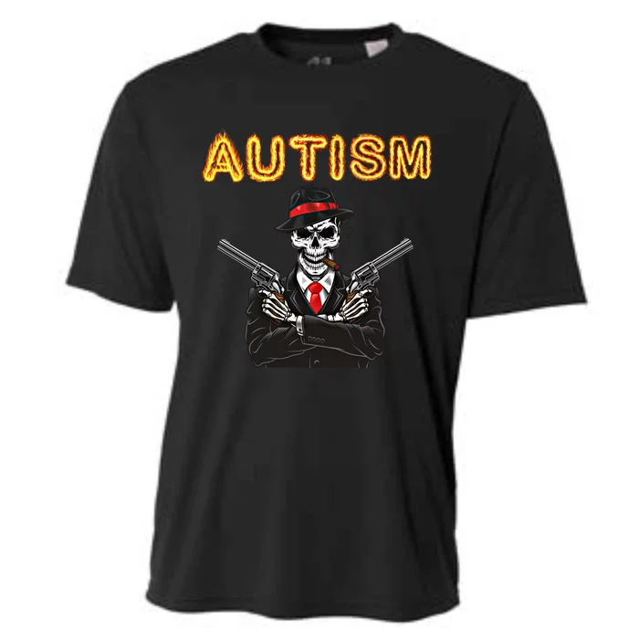 Autism Skeleton Meme Funny Design Great Gift Cooling Performance Crew T-Shirt