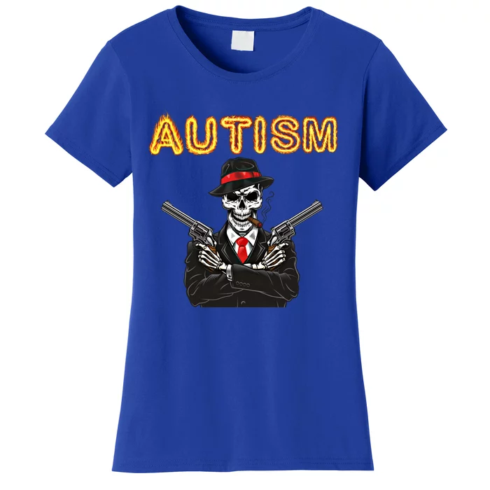 Autism Skeleton Meme Funny Design Great Gift Women's T-Shirt