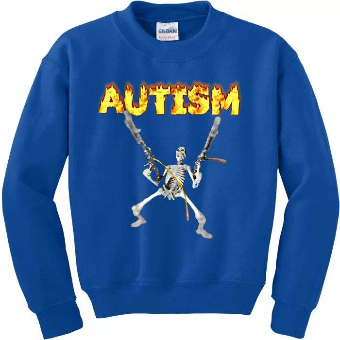 Autism Skeleton Meme Funny Gift Kids Sweatshirt