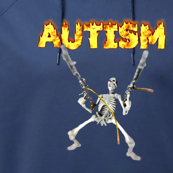 Autism Skeleton Meme Funny Gift Performance Fleece Hoodie