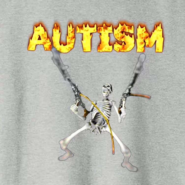 Autism Skeleton Meme Funny Gift Women's Crop Top Tee