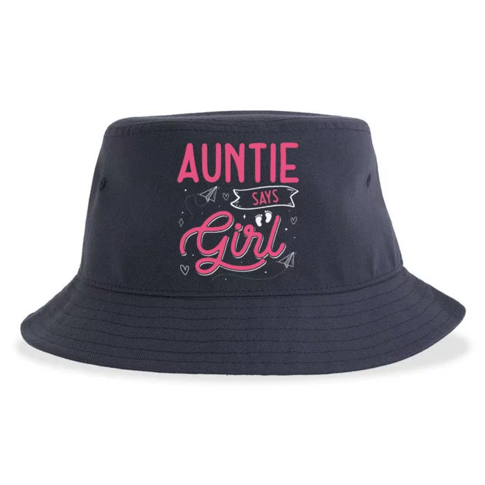 Auntie Says Matching Family Team Gender Reveal Sustainable Bucket Hat