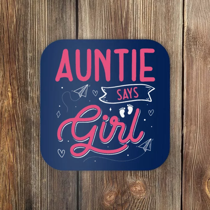 Auntie Says Matching Family Team Gender Reveal Coaster