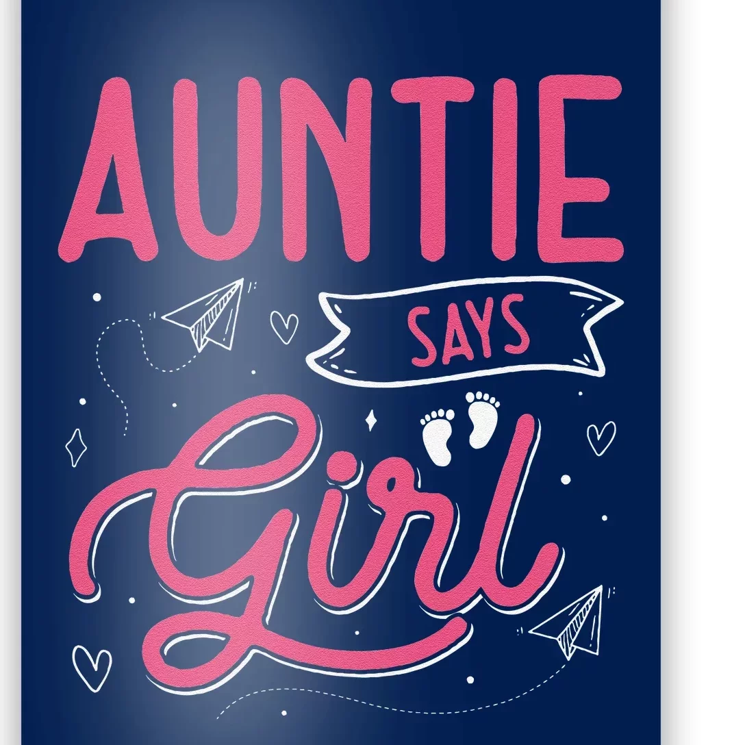 Auntie Says Matching Family Team Gender Reveal Poster