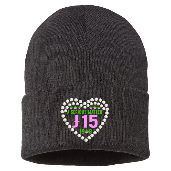 A Serious Matter J15 Founder's Day Pink And Green AKA Sustainable Knit Beanie