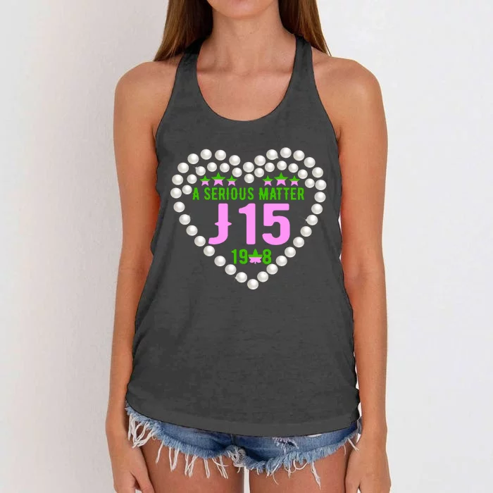 A Serious Matter J15 Founder's Day Pink And Green AKA Women's Knotted Racerback Tank