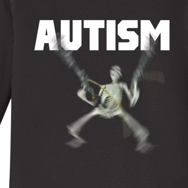 Autism Skeleton Meme Baby Long Sleeve Bodysuit