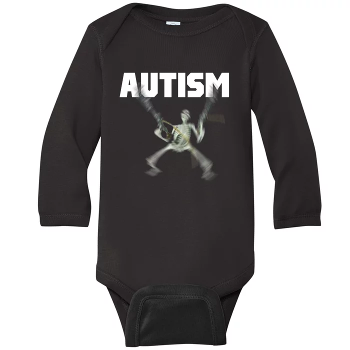 Autism Skeleton Meme Baby Long Sleeve Bodysuit