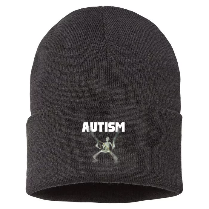 Autism Skeleton Meme Sustainable Knit Beanie