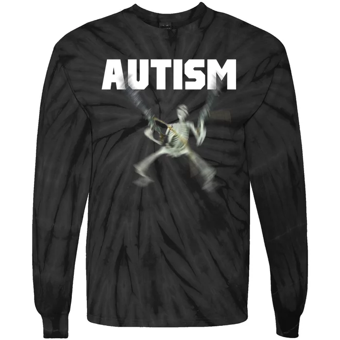 Autism Skeleton Meme Tie-Dye Long Sleeve Shirt