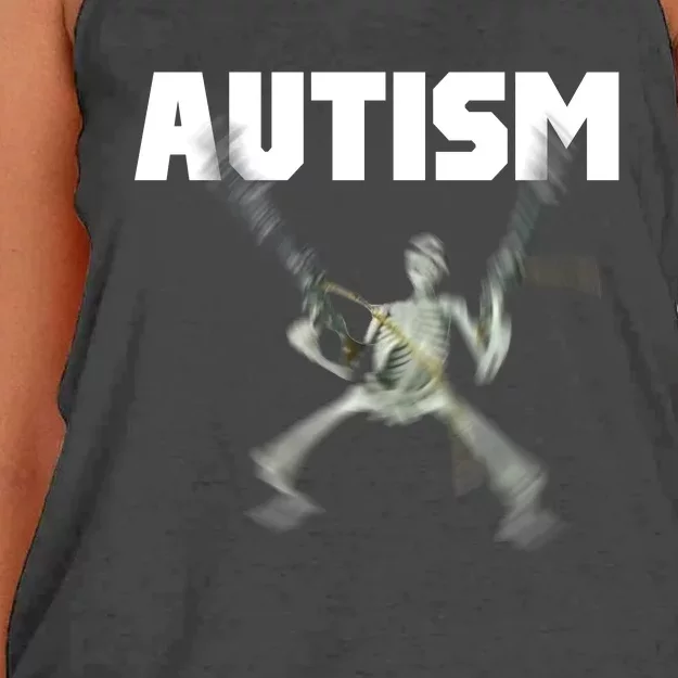 Autism Skeleton Meme Women's Knotted Racerback Tank