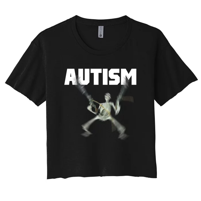 Autism Skeleton Meme Women's Crop Top Tee