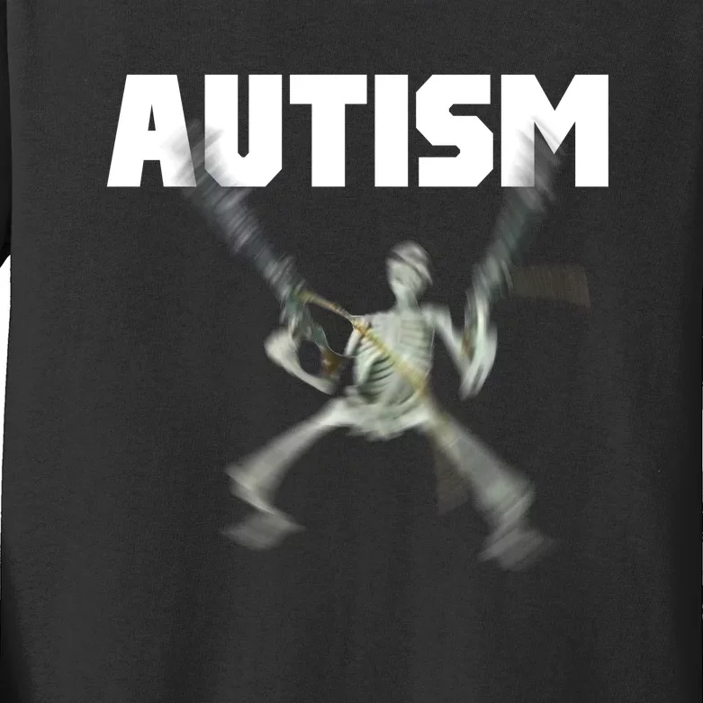 Autism Skeleton Meme Kids Long Sleeve Shirt