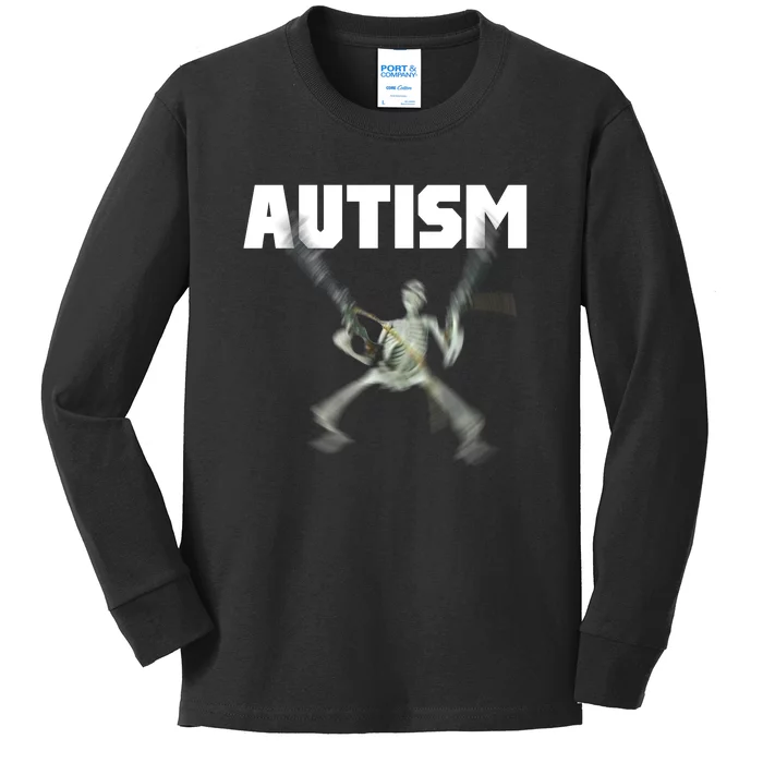 Autism Skeleton Meme Kids Long Sleeve Shirt