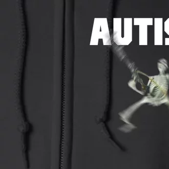 Autism Skeleton Meme Full Zip Hoodie