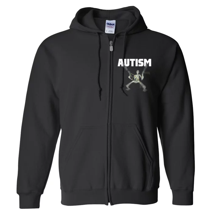 Autism Skeleton Meme Full Zip Hoodie