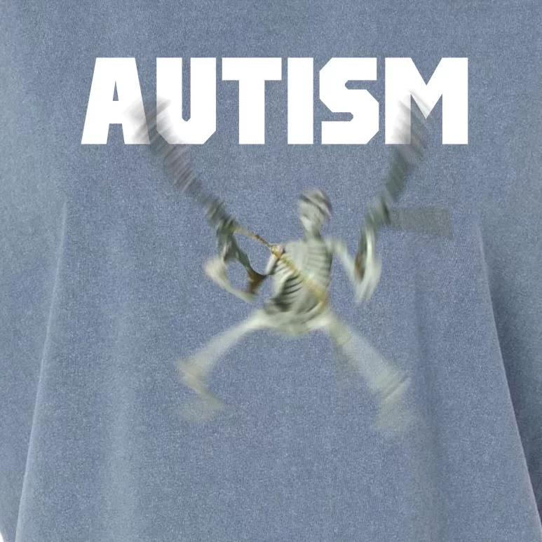 Autism Skeleton Meme Garment-Dyed Women's Muscle Tee