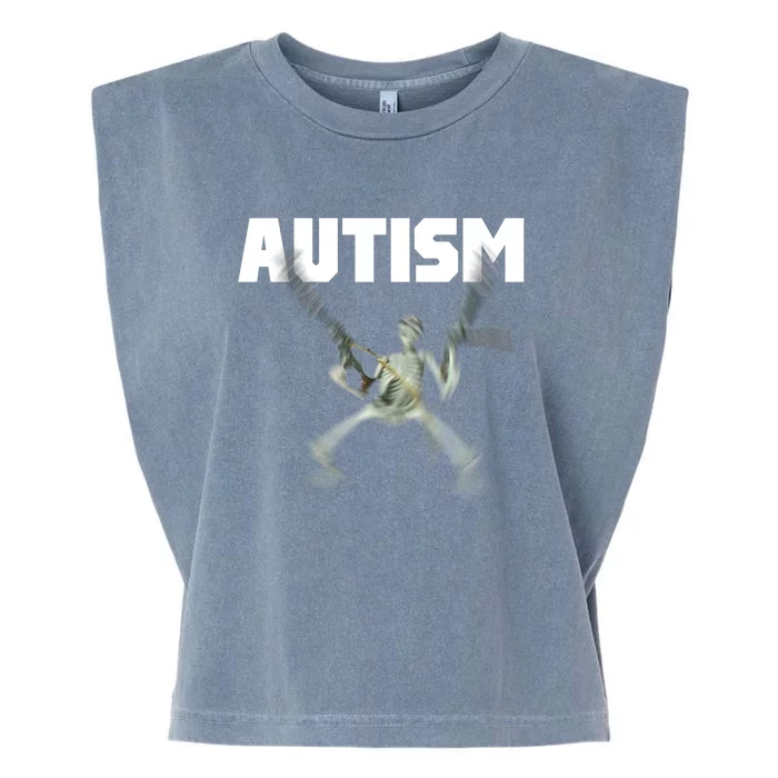 Autism Skeleton Meme Garment-Dyed Women's Muscle Tee