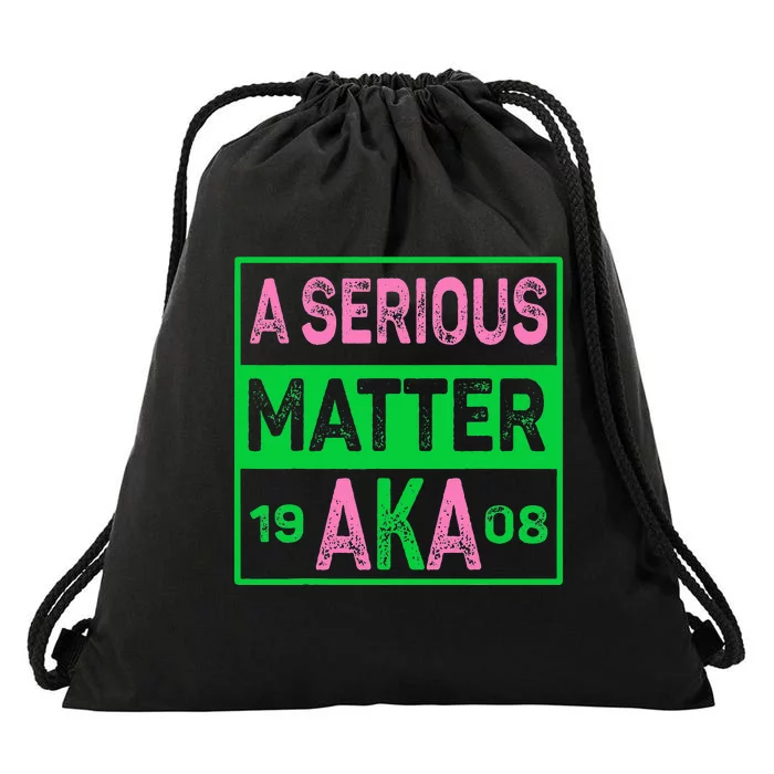 A Serious Matter J15 Founders Day Pink And Green AKA Women Drawstring Bag