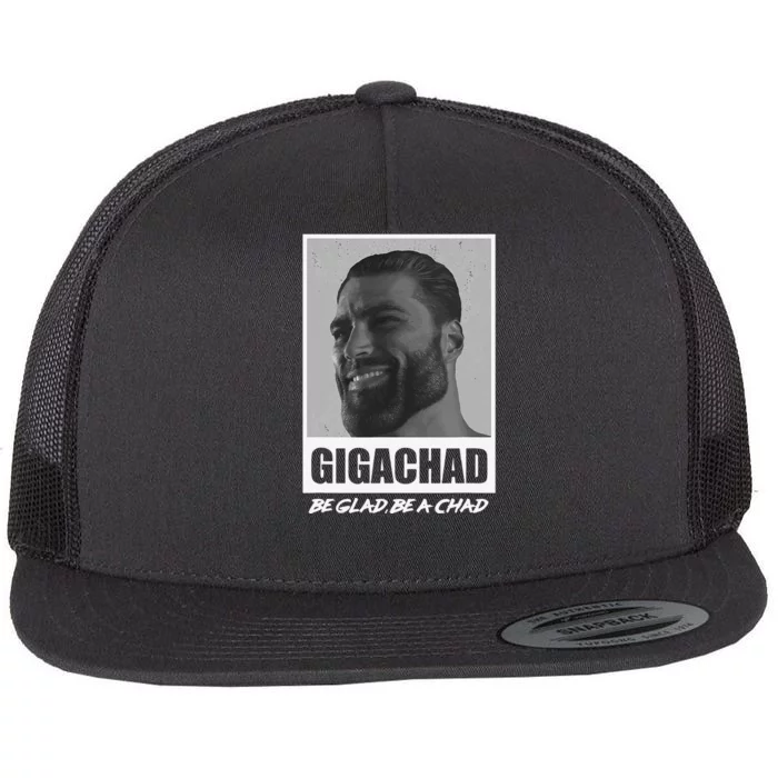 Average Sigma Male GigaChad Meme Flat Bill Trucker Hat