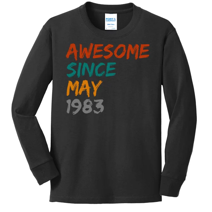 Awesome Since May 1983 Kids Long Sleeve Shirt