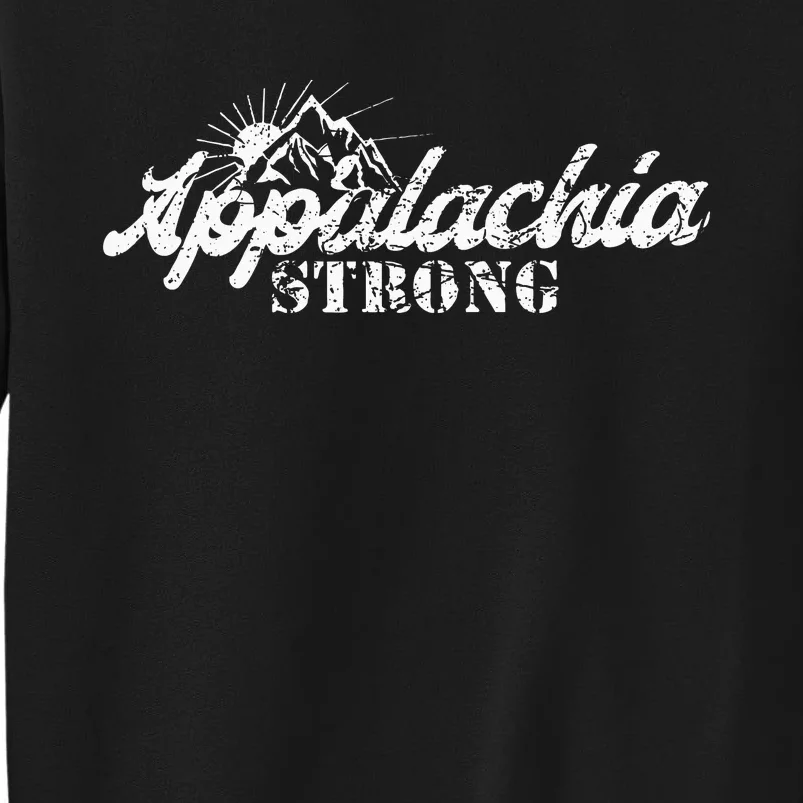 Appalachia Strong Mountain Silhouette Typography Tall Sweatshirt