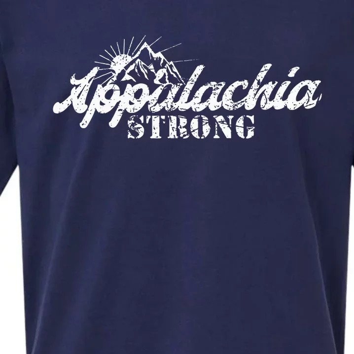 Appalachia Strong Mountain Silhouette Typography Sueded Cloud Jersey T-Shirt