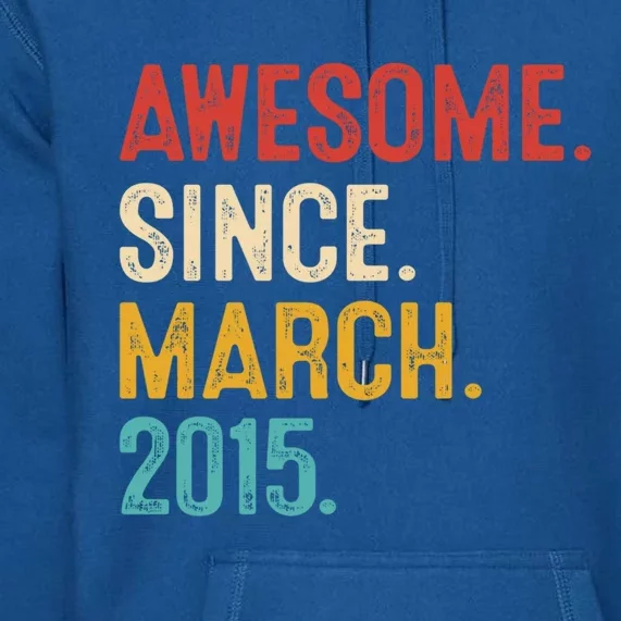 Awesome Since March 2015 8th Birthday Retro 8 Years Old Gift Premium Hoodie