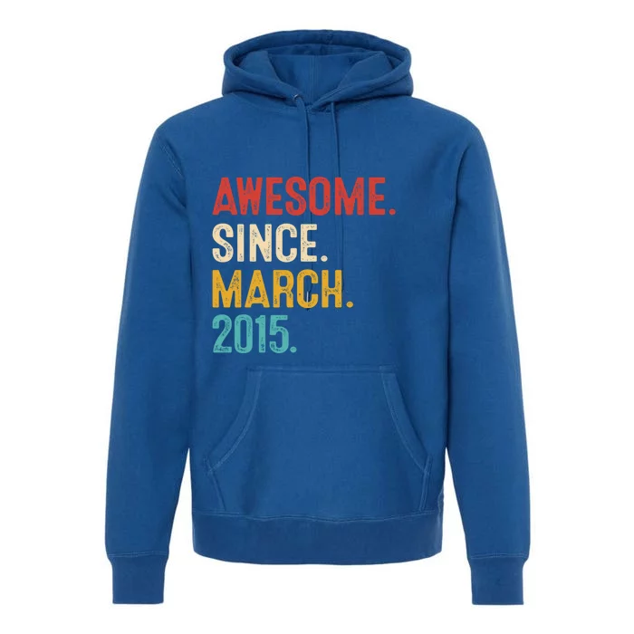 Awesome Since March 2015 8th Birthday Retro 8 Years Old Gift Premium Hoodie