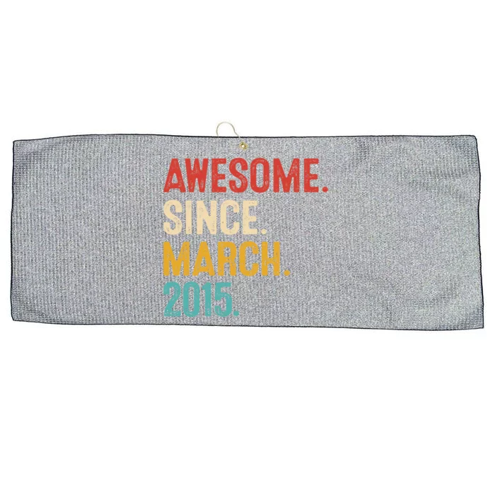 Awesome Since March 2015 8th Birthday Retro 8 Years Old Gift Large Microfiber Waffle Golf Towel