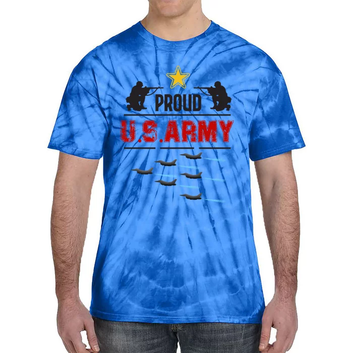 Army Soldiers Mom Flag Plane Dad Military Party Gift Tie-Dye T-Shirt