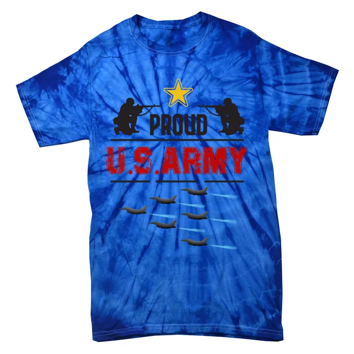 Army Soldiers Mom Flag Plane Dad Military Party Gift Tie-Dye T-Shirt