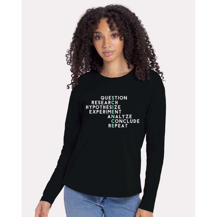 Acrostic Scientific Method Research Experiment Science Womens Cotton Relaxed Long Sleeve T-Shirt