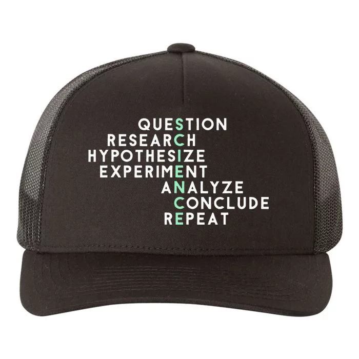 Acrostic Scientific Method Research Experiment Science Yupoong Adult 5-Panel Trucker Hat