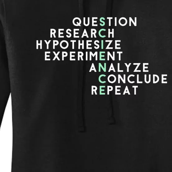 Acrostic Scientific Method Research Experiment Science Women's Pullover Hoodie