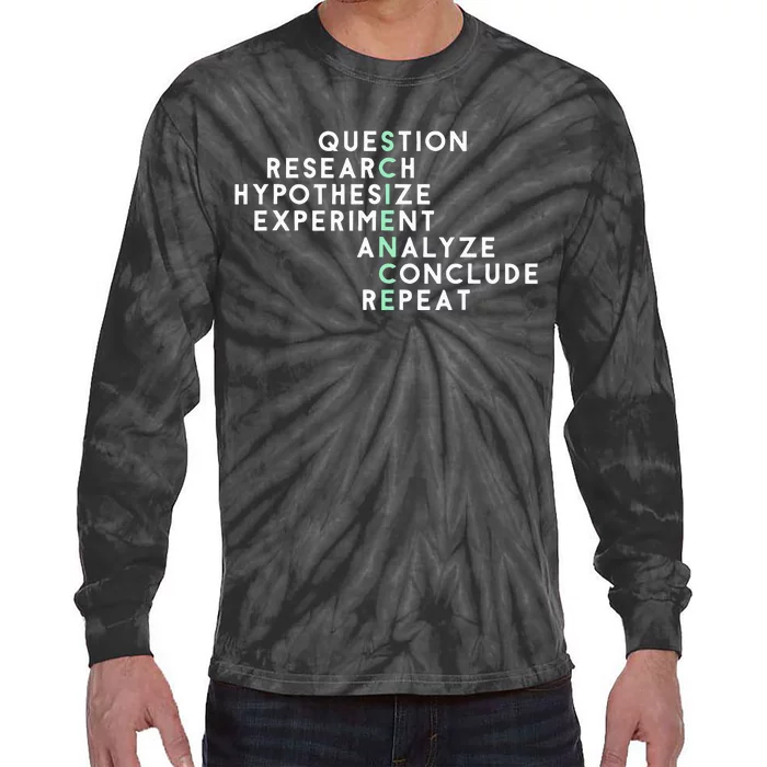 Acrostic Scientific Method Research Experiment Science Tie-Dye Long Sleeve Shirt