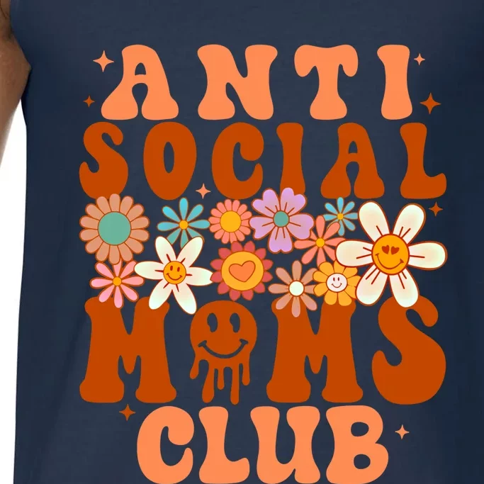 Anti Social Moms Club Groovy Flowers Antisocial Moms Club Gift Comfort Colors® Tank Top