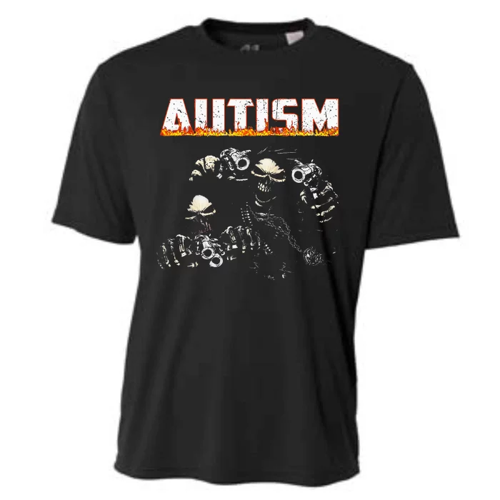 Autism Skeleton Meme Halloween Costume Spooky Season Cooling Performance Crew T-Shirt