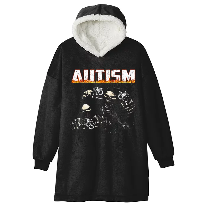 Autism Skeleton Meme Halloween Costume Spooky Season Hooded Wearable Blanket