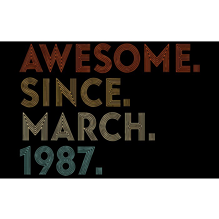 Awesome Since March 1987 Vintage 36th Birthday Bumper Sticker