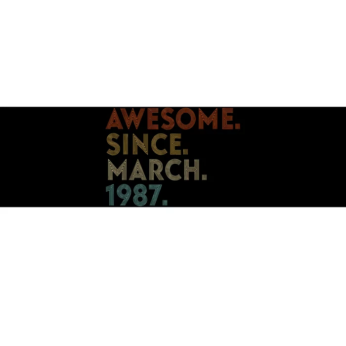 Awesome Since March 1987 Vintage 36th Birthday Bumper Sticker