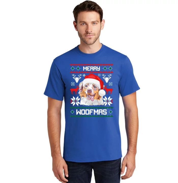 Australian Shepherd Merry Woofmas Christmas Gift Tall T-Shirt