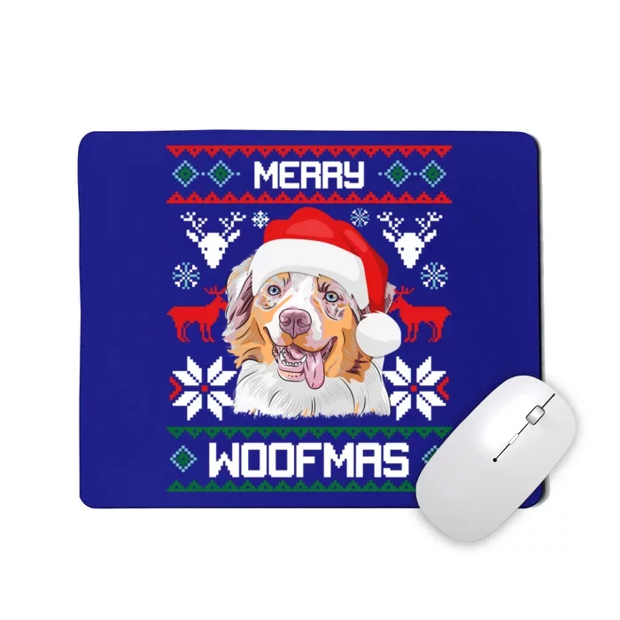 Australian Shepherd Merry Woofmas Christmas Gift Mousepad