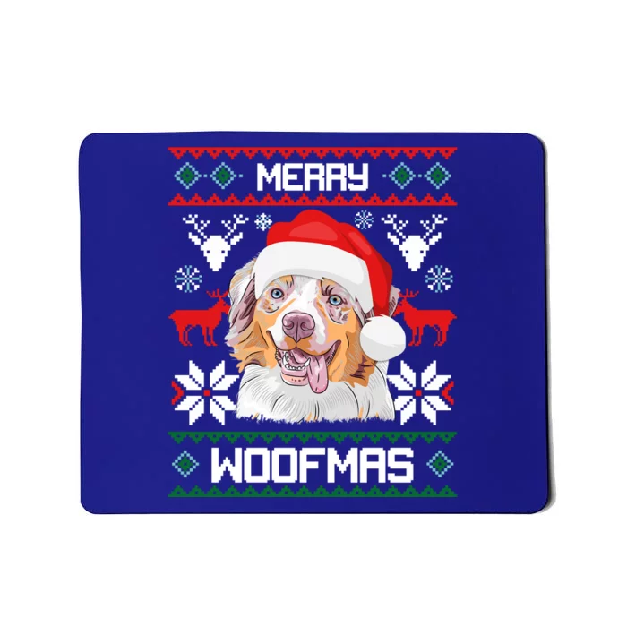 Australian Shepherd Merry Woofmas Christmas Gift Mousepad